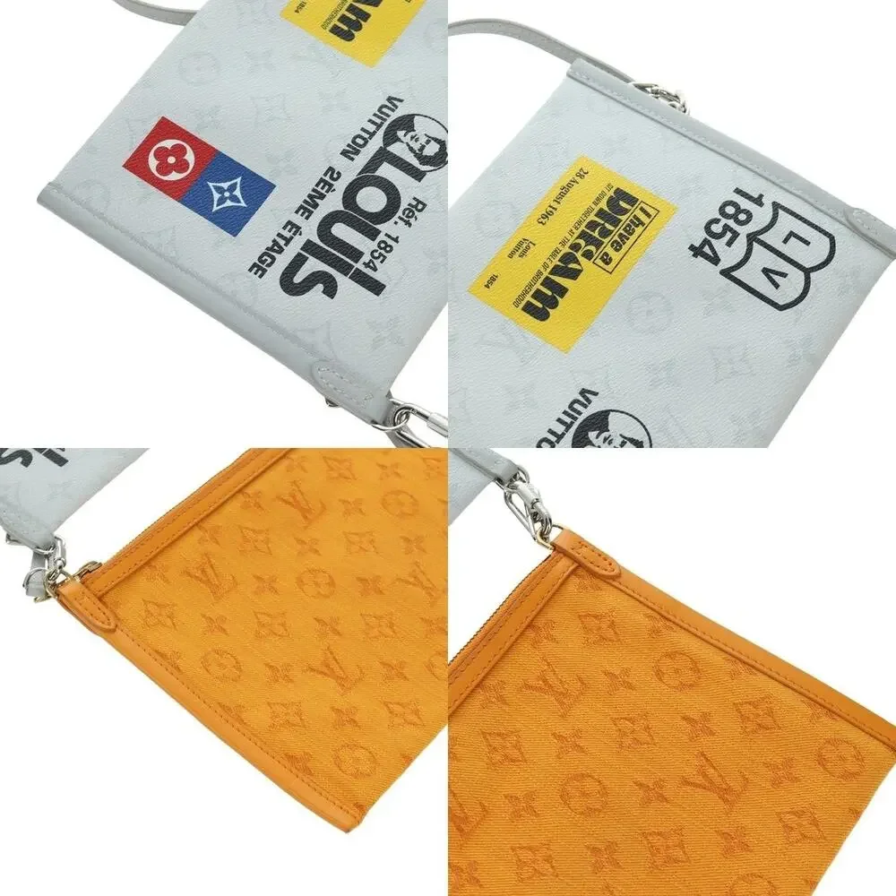 Louis Vuitton Monogram Flat Messenger Shoulder Bag Yellow